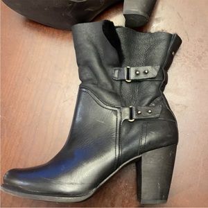 Ugg winter leather high heel boots